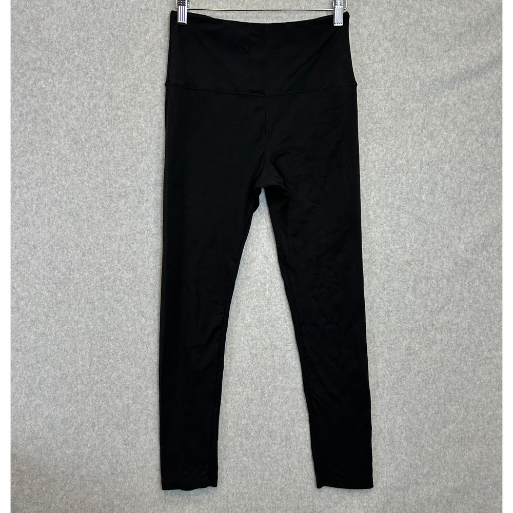 Skylee Collection One Size Maternity Leggings Black High Waist Over Belly Capri
